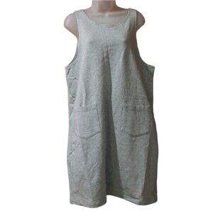 Savvy Sport QVC Gray Fleece-Lined Tank Dress Cozy Layering Casual LG